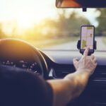 uber driver using GPS navigation